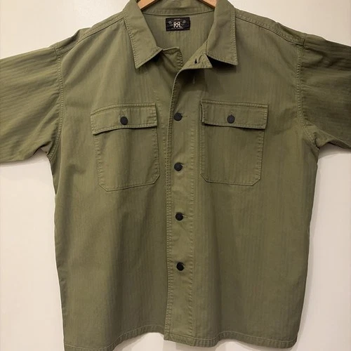 RRL Jacket Mens XXL Green Ripstop Chore Jacket Ralph Lauren Double RL - product listing photo