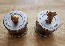Hallmark First Curl and First Tooth Keepsake boxes Bear/Duck Early 2000's