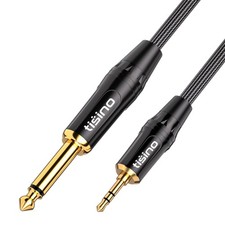 1/4 Mono to 1/8 Stereo Cable 3.5mm TRS Stereo to 1/4 inch TS Mono Interconnec...