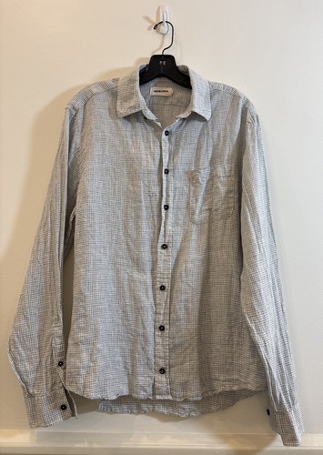 Taylor Stitch The Jack- Ash Gingham Linen Shirt 42 Long Sleeve Plaid Huckberry