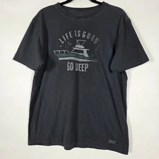 Life Is Good Classic Fit Go Deep Nautical Mens Medium Short Sleeve T Shirt