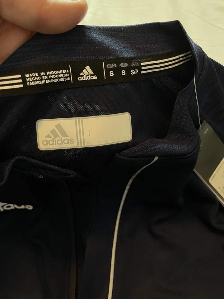 Camisa deportiva Adidas talla S pequeña Climalite 1/4 cremallera azul marino para hombre Foto 4 de 4