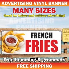 FRENCH FRIES Advertising Banner Vinyl Mesh Sign fry crispy hot potato chips food