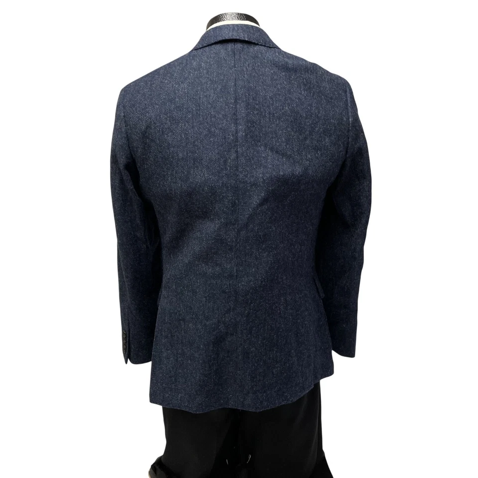 J Crew LUDLOW Slim Moon Hombres Azul Abrigo Deportivo LANA TWEED Chaqueta ESPIGA Blazer Foto 3 de 4