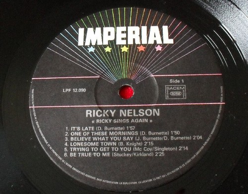 Ricky Nelson LP Ricky Nelson sings again - The Rock'n Roll Re-Issue Series - Foto 3 di 4