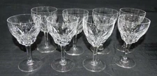 Stuart England Cardinal Set of 8 Cocktail Stems -Cut Crystal Signed