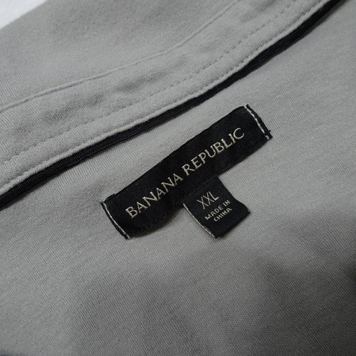 Banana Republic Men’s Size XXL Grey Long Sleeve Luxe Touch Polo Shirt - Imagen 7 de 8