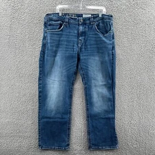 TK Axel Jeans Mens 38 X 32 Slim Boot Cut Blue Stretch Denim *
