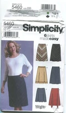 SIMPLICITY 5460 MISSES' SKIRT & MINI SKIRT W/ VARIATIONS SZ 4-10 UNCUT 2003