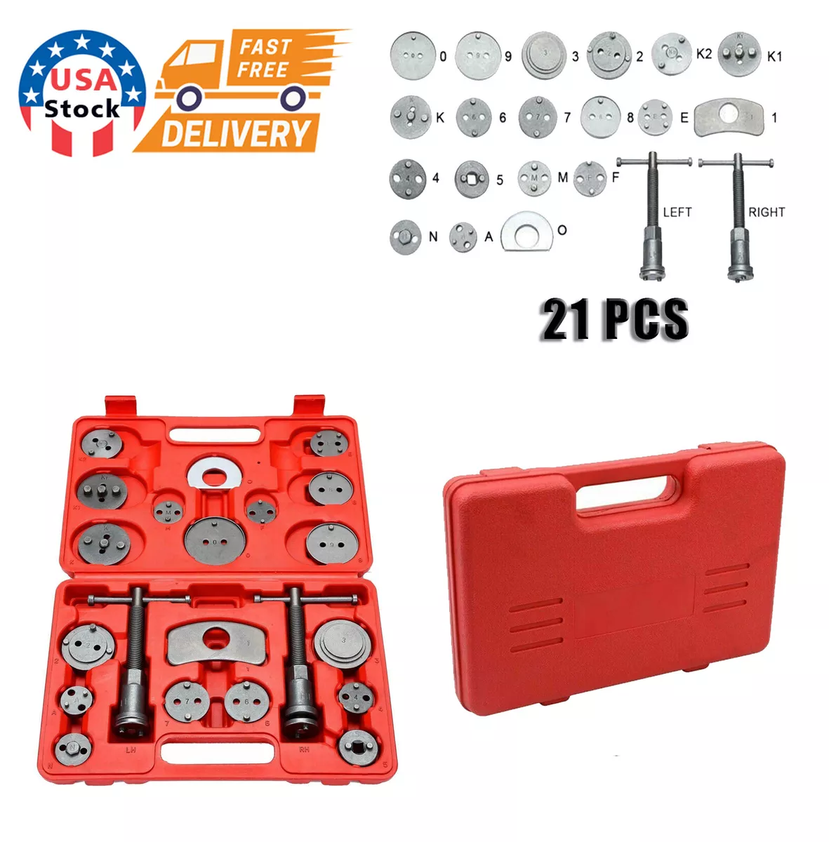 21pcs Universal Disc Brake Caliper Tool Set and Wind Back Kit for