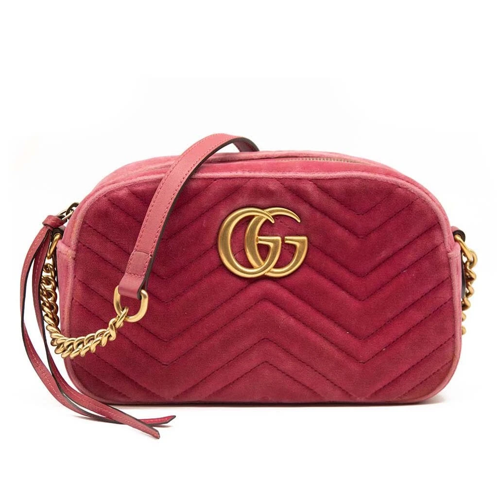 Gucci Mini GG Marmont Wallet on Chain - Pink Crossbody Bags