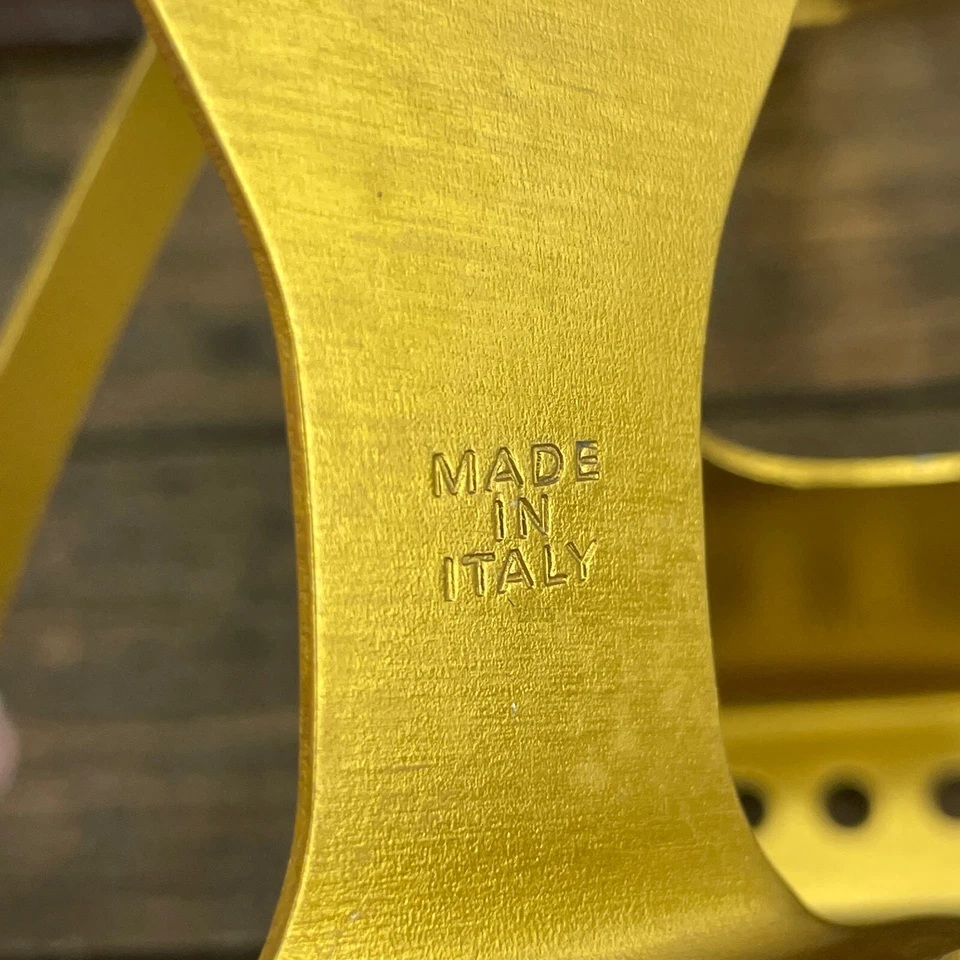 Vintage Cinelli Pedal Toe Clip Set Gold 2 Bolt Set  NOS Eroica Road   80s Alloy - Image 2 of 4