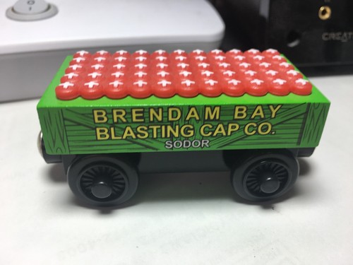 thomas & friends, wooden "brendam bay blasting cap car" vgc