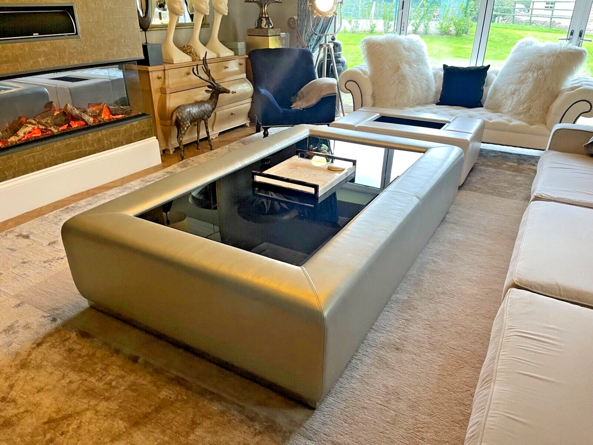 Bespoke Davison London Silver Leather oversized Coffee Table cost