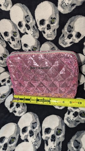 Juicy Couture Sequin Sparkle Cosmetic Travel Bag with toiletry bottle NWT - Picture 5 of 7
