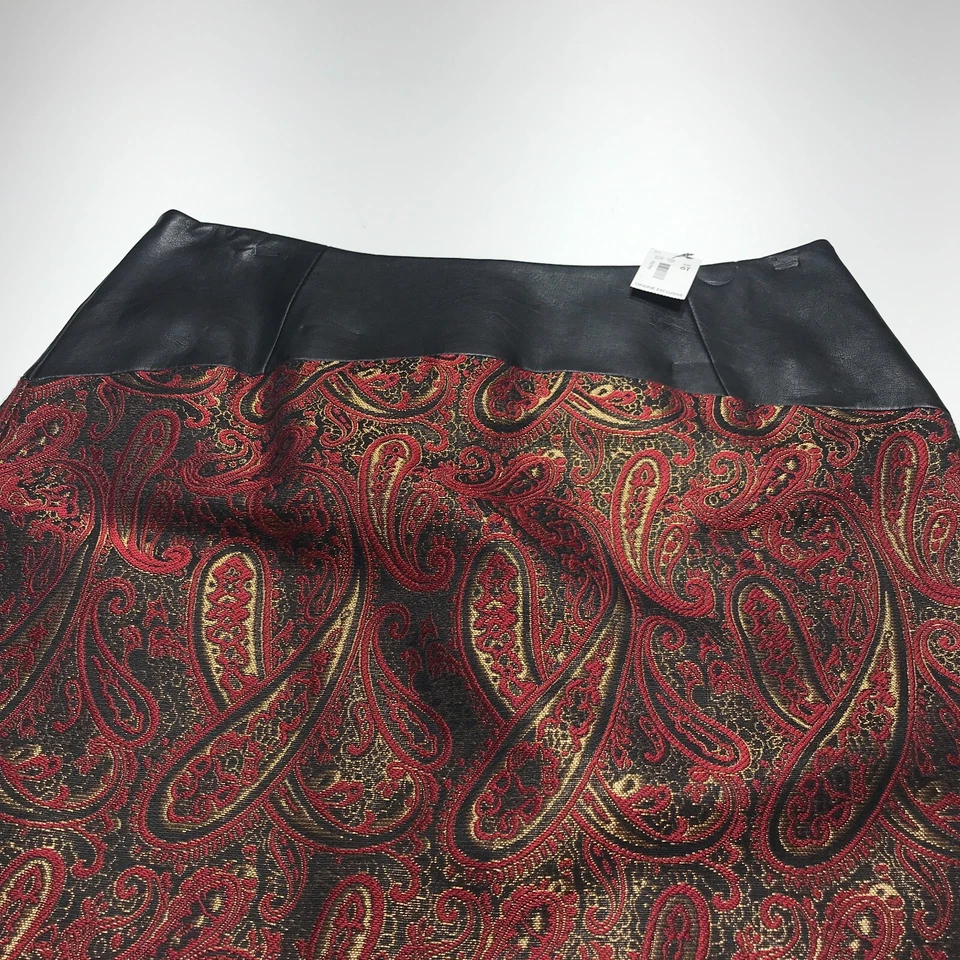 The Limited Falda Mujer Talla 6T Rojo Cachemira Imitación Cuero Lápiz Cintura Alta Nuevo con Etiquetas Foto 3 de 4