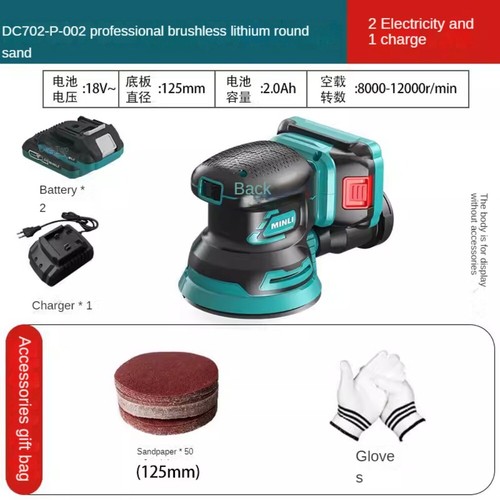 Polishing Sanding Machine 125mm Makita 18V Battery 3 Speed Disc Wood Grinder - Picture 10 of 14