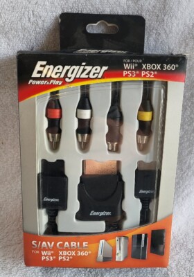 Energizer   Power & Play   Universal S/AV Cable for WII, XBOX 360, PS3, PS2  NIB