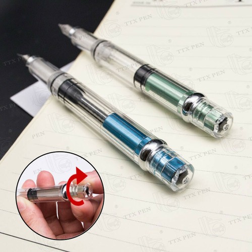 Wing Sung 3008 Silver Clip Piston Fountain Pen Extra Fine Nib 0.38/0.5mm Writing - Picture 6 of 15
