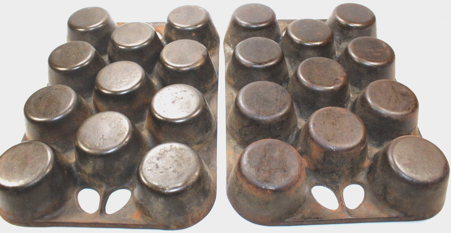 Pair of Cast Iron Muffin Popover Pans Marked "A", Griswold/Wagner? eBay