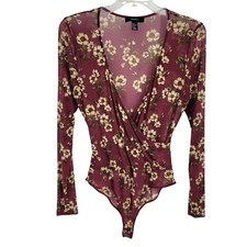 Floral Mesh Sheer Bodysuit 1X fairy grunge whimsigoth romantic rave festival