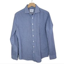 Goodfellow  Co  Blue White Gingham Check Button Front Shirt Size Medium