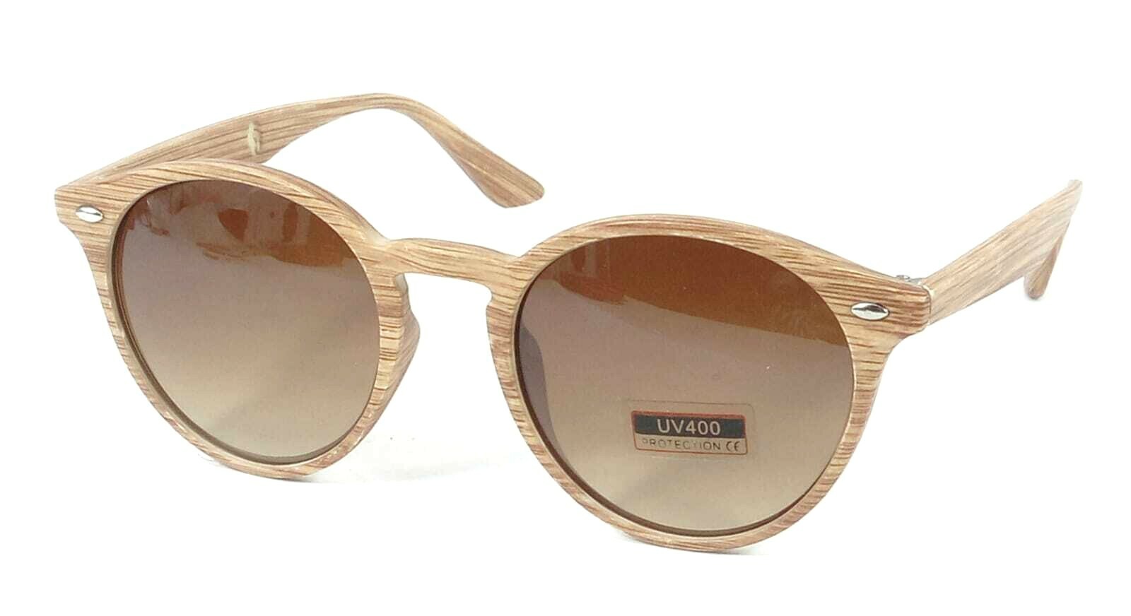 OCCHIALI DA SOLE UOMO DONNA MONTATURA EFFETTO LEGNO ROTONDI NERD