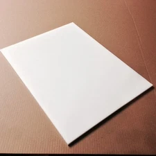 TWO 6" x 8" x 1/4" Thick White Plastic (HDPE) Cutting Board  - FDA/NSF/USDA