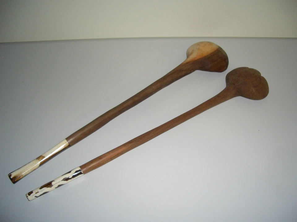 Salatbesteck in Holz groß ca.40cm lang afrikanische Art Handgeschnitzt 2 Teile - Bild 2 von 4