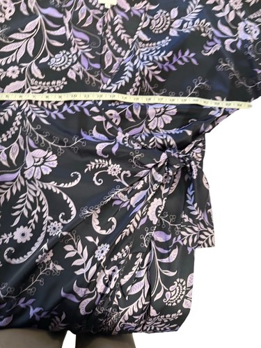 NWT MISA Los Angeles Sylvia Faux Wrap Indigo Purple Satin High Low Dress XS - Picture 8 of 17