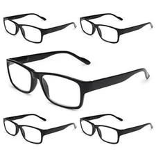 Gaoye 5-Pack Reading Glasses Blue  Assorted Colors , Magnification Strengths 
