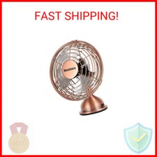 HOLMES 4" Mini Heritage Desk Fan, USB-Powered, Single Speed, 4 Blades, Adjustabl