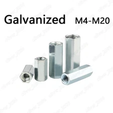 Galvanized Steel Long Hex Coupling Nuts DIN6334 Standoff Spacer Pillar M4-M20