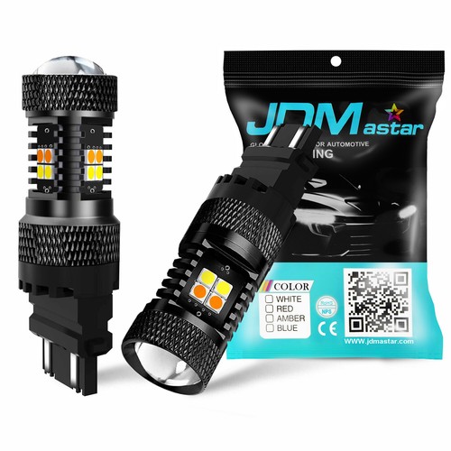 JDM ASTAR 2x 3157 1600Lm Dual Color 16 SMD White Amber Switchback LED Turn Bulbs - Picture 2 of 9
