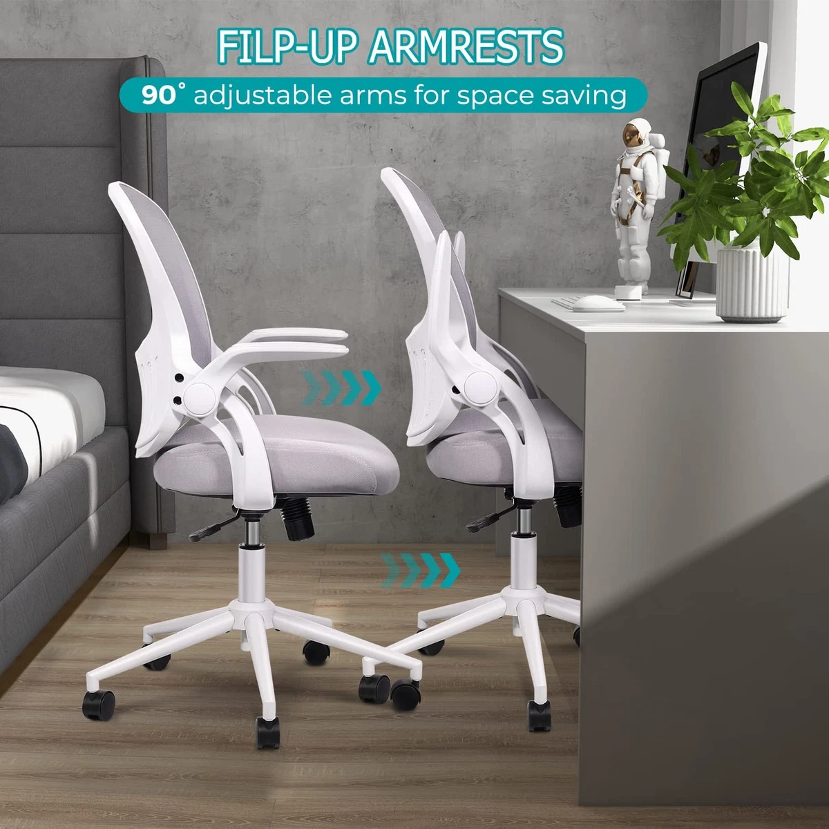 Ergonomic Rolling Swivel Lumbar Support Office Desk Chair with