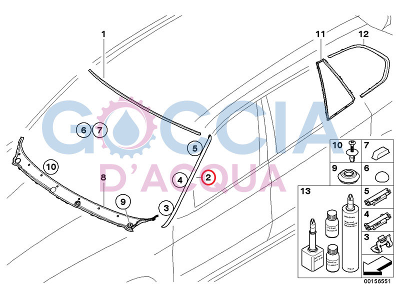 BMW Genuine X5 Windshield a Pillar Side Molding Trim Surround 