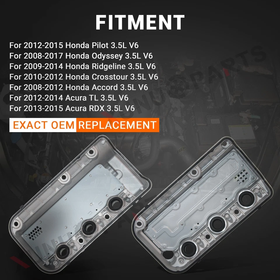Juego de cubiertas de válvula delantera y trasera para Honda Accord 2008 2009 2010 2011 2012 3,5 L SOHC Foto 3 de 4
