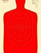 B34 Silhouette Targets - Red Targets, Pack of 50