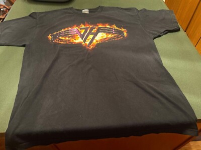 Van Halen Kicks Ass T Shirt XL Flame Ring Tour 2000s Rock Band Vintage ANVIL