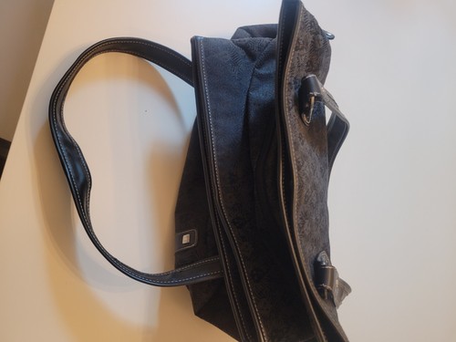 Black Anne Klein Large Tote Bag Purse Handbag Lion Logo - Picture 4 of 10