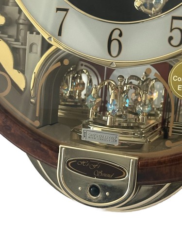 Seiko Swarovski Crystals 8 classic Melodies in Motion oval Wall Clock QXM147BRH - Picture 2 of 14