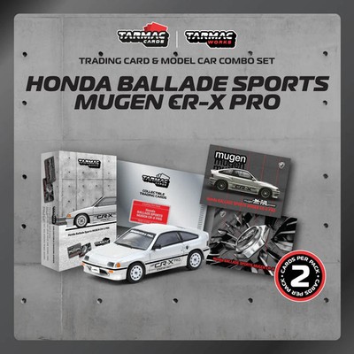 TARMAC WORKS HONDA Ballade Sports MUGEN CR-X PRO Silver with 2 Cards