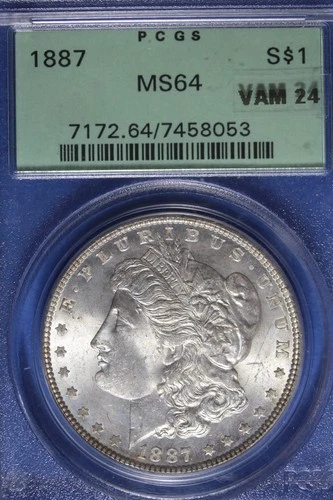 1887 PCGS MS64 VAM 24 MORGAN SILVER DOLLAR #B50761