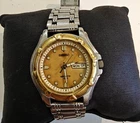 Vintage Seiko Sports 100 Day Date Yellow Dial St. Steel Watch New Batt
