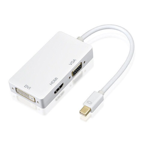 Mini DisplayPort DP Male to HDMI DVI VGA Female 3 In 1 Adapter Cable Converter - Photo 2/11