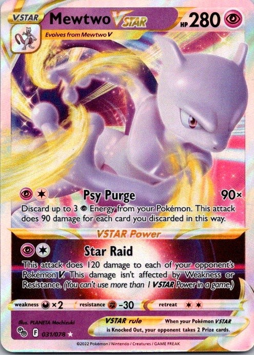 Mewtwo VSTAR 031/078 Pokémon GO Holo Pokemon NM