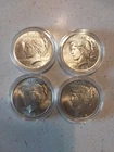 US 1922~1925 4 Silver Peace Dollar coins Set of 4 Peace Dollars