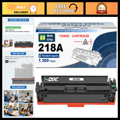 Compatible 218A Black Toner Cartridge with Chip for Laser Printers - High Yield,
