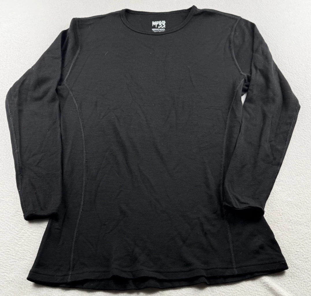 Minus 33 Merino Wool Base Layer Top Women’s XL Black