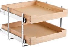 2 Tier Pull Out Cabinet Organizer, 20" W x 21" D Cabinet Drawer, Soft Close